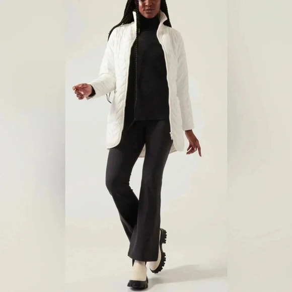 Athleta Womens Mendocino Quilted magnolia white coat size Small - Picture 13 of 16